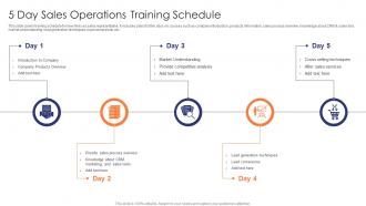 5 Day Sales Operations Training Schedule