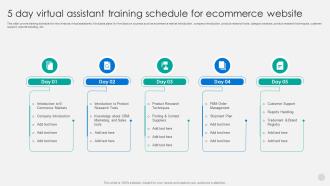 5 Day Virtual Assistant Training Schedule For Ecommerce Website