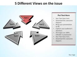 5 different views on issue inward arrows ppt slides diagrams templates powerpoint info graphics