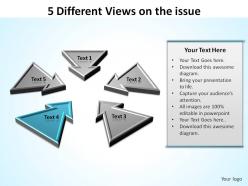 5 different views on issue inward arrows ppt slides diagrams templates powerpoint info graphics