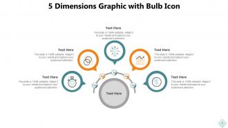 5 Dimensions Graphic Hexagonal Gears Bulb Icon Communication Arrows Circular
