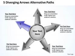 5 diverging arrows alternative paths charts and powerpoint templates