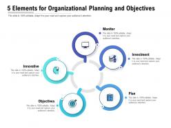 5 Elements For Organizational Planning And Objectives