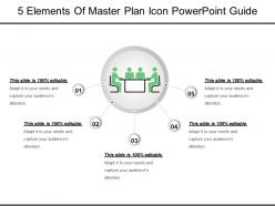 5 elements of master plan icon powerpoint guide