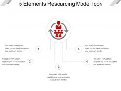 5 elements resourcing model icon ppt slides download