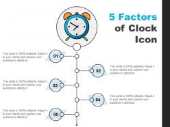 5 factors of clock icon ppt background