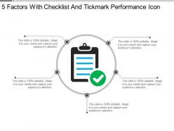 5 factors with checklist and tickmark performance icon