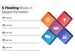 5 floating blocks in square formation