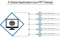 5 global application icon ppt design