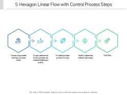 5 hexagon linear flow with control process steps