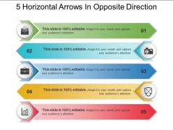 5 horizontal arrows in opposite direction