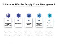 5 Ideas For Effective Supply Chain Management