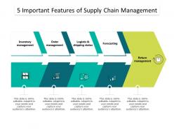5 important features of supply chain management