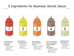 5 ingredients for business secret sauce