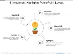 5 investment highlights powerpoint layout