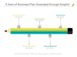 5 item of business plan illustrated through graphic