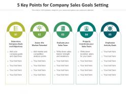 5 key points for company sales goals setting