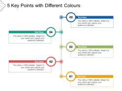 5 key points with different colours