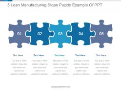 5 lean manufacturing steps puzzle example of ppt