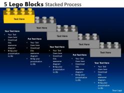 5 lego blocks stacked process