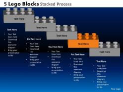 5 lego blocks stacked process powerpoint slides and ppt templates db