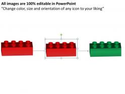 5 lego blocks stacked process powerpoint slides and ppt templates db