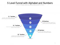 5 level funnel with alphabet and numbers