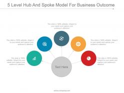 5 level hub and spoke model for business outcome powerpoint layout