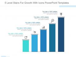 5 level stairs for growth with icons powerpoint templates