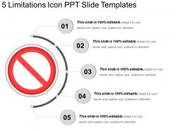 5 limitations icon ppt slide templates