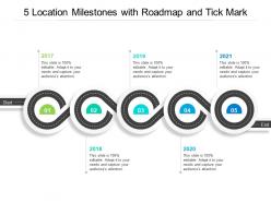 5 location milestones with roadmap and tick mark