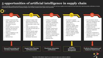 5 Opportunities Of Artificial Intelligence In Supply Chain