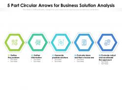 5 part circular arrows for business solution analysis