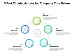 5 part circular arrows for company core values