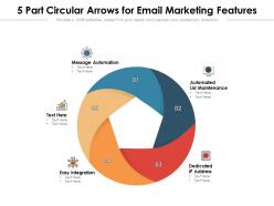 5 part circular arrows for email marketing features