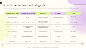 5 Part Communication Strategy Plan
