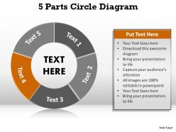 5 parts circle diagram ppt slides presentation diagrams templates powerpoint info graphics