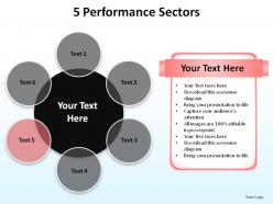5 performance sectors slides diagrams templates powerpoint info graphics
