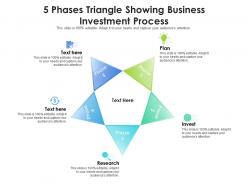 5 phases triangle showing business investment process
