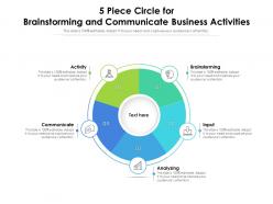 5 piece circle for brainstorming and communicate business activities
