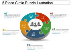 5 piece circle puzzle illustration powerpoint graphics