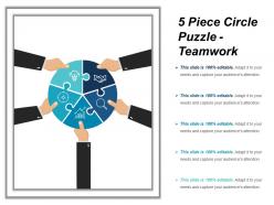 5 Piece Circle Puzzle Teamwork Example Of Ppt