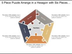 5 piece puzzle arrange in a hexagon with six pieces around a centre one