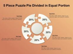 5 piece puzzle pie divided in equal portion