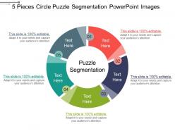 5 pieces circle puzzle segmentation powerpoint images