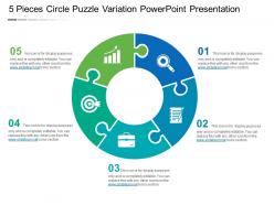 5 pieces circle puzzle variation powerpoint presentation