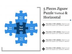 5 pieces jigsaw puzzle vertical and horizontal