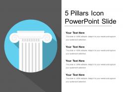 5 pillars icon powerpoint slide