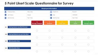 5 point likert scale questionnaire for survey