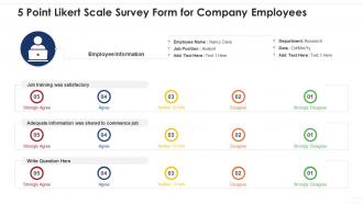 5 point likert scale survey form for company employees